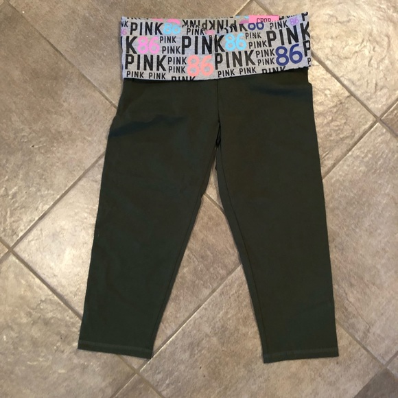 PINK Victoria's Secret Pants - Victoria secret pink- green crop legging NWT Small